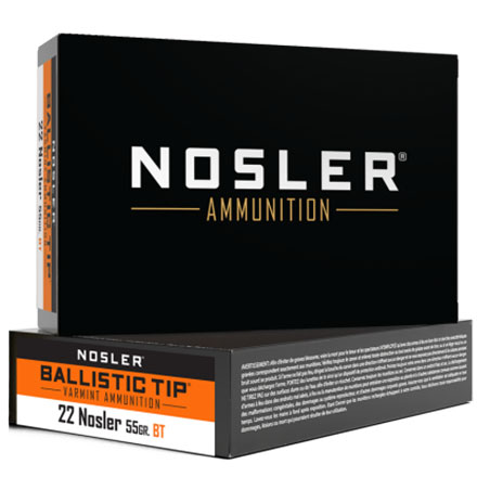 22 Nosler 55 Grain Ballistic Tip Varmint 20 Rounds