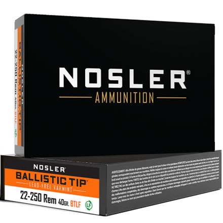 22-250 Remington 40 Grain Lead Free Ballistic Tip Varmint 20 Rounds