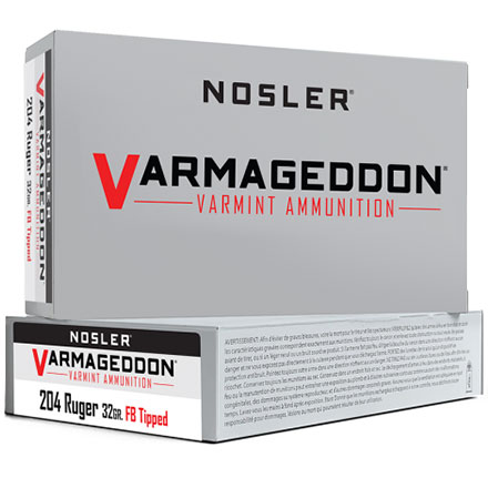204 Ruger 32 Grain Flat Base Tipped Varmageddon 20 Rounds