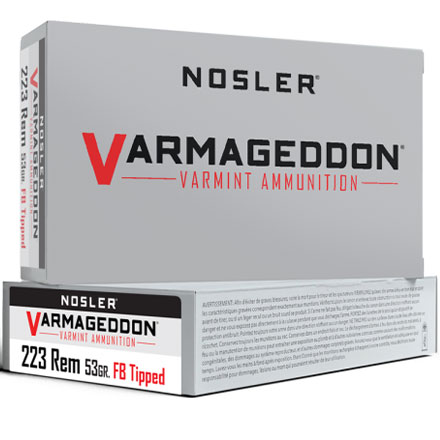 223 Remington Nosler 53 Grain Varmageddon Tipped 20 Rounds