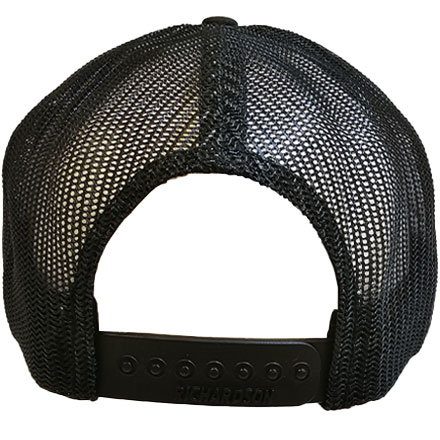 Richardson 112 XL Black Front & Black Mesh  Trucker Cap With Leather Midsouth Logo
