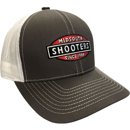 Midsouth Shooters Charcoal Structured Snapback Hat With White Mesh Back