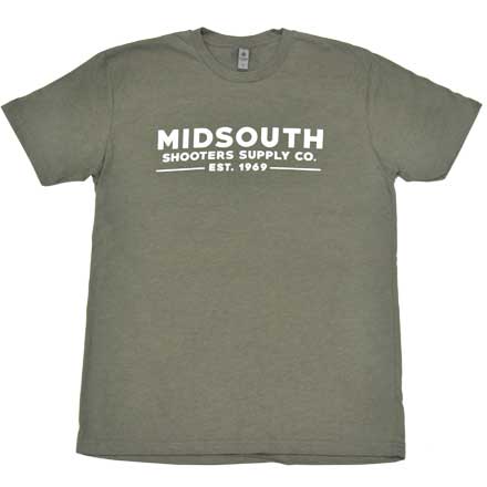 Midsouth Shooters Crew T-Shirt with Brand (Extra Soft and Light Weight) - Green - Large