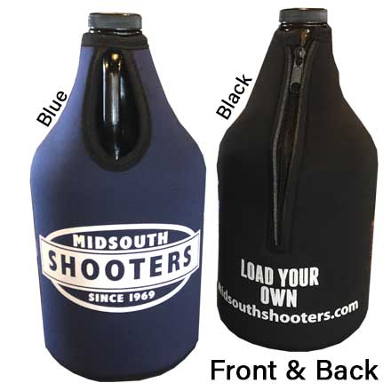 Midsouth Shooters Premium Collapsible Foam 64oz Growler Bottle Zipper Insulator Black