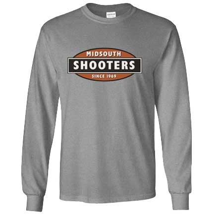 Long Sleeve Heavy Cotton T-Shirt With Midsouth Logo - Gray - XX-Large