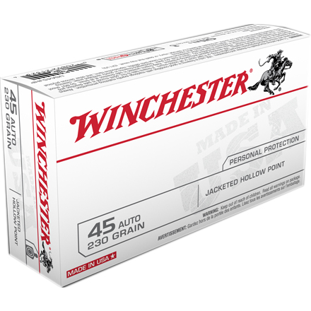 Defense 45 Auto 230 Grain Jacketed Hollow Point 50 Rounds