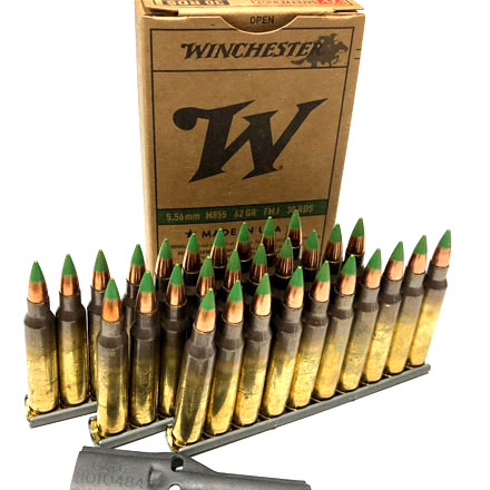 Lake City 5.56 NATO M855 62 Grain Green Tip Full Metal Jacket 30 Rounds On Stripper Clips