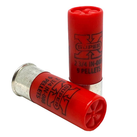 Winchester Super-X 12 Gauge 2-3/4" 9 Pellet #00 Buckshot 5 Rounds