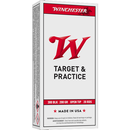 Winchester 300 Blackout 200 Grain Subsonic Target Hollow Point 20 Rounds