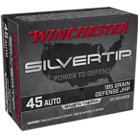 45 Auto 185 Grain Silvertip Hollow Point 20 Rounds
