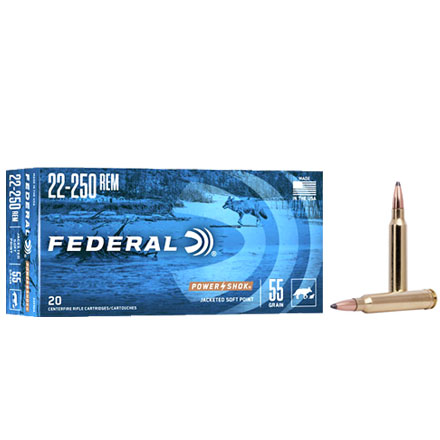 22-250 Remington 55 Grain Power-Shok Spire Point 20 Rounds