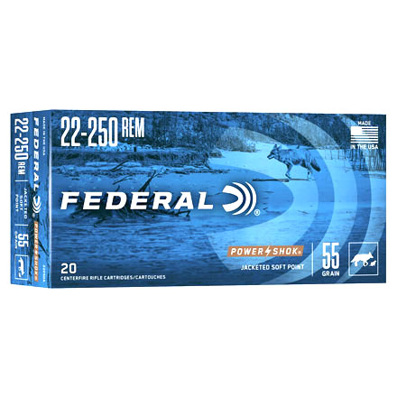22-250 Remington 55 Grain Power-Shok Spire Point 20 Rounds