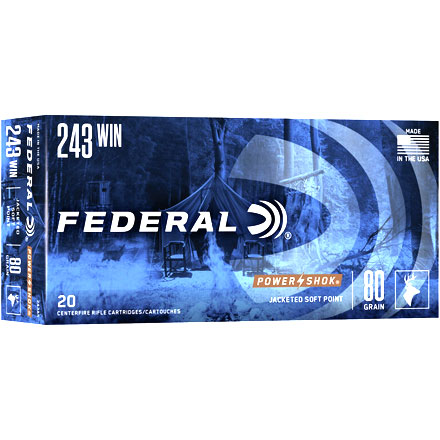 243 Winchester 80 Grain Power-Shok Soft Point 20 Rounds