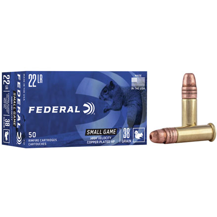 22 LR (Long Rifle) 38 Grain HP Game Shok Hi-Velocity 50 Rounds