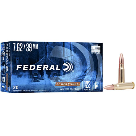 7.62x39mm Soviet 123 Grain Power-Shok Soft Point 20 Rounds