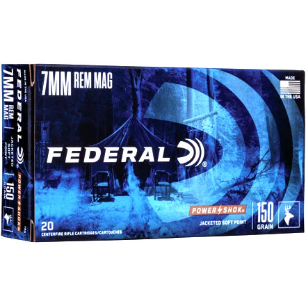 Federal Power-Shok 7mm Remington Magnum 150 Grain Soft Point 20 Rounds