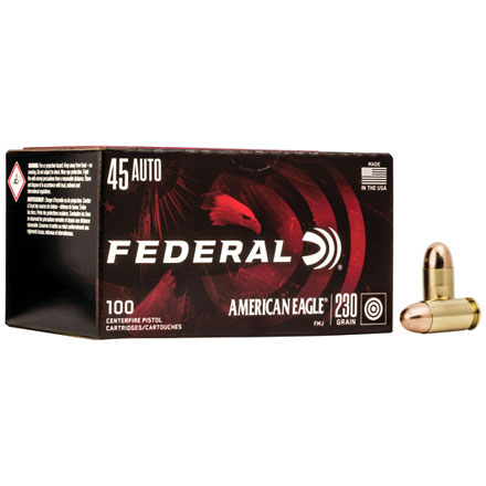 American Eagle 45 Auto 230 Grain FMJ 100 Rounds