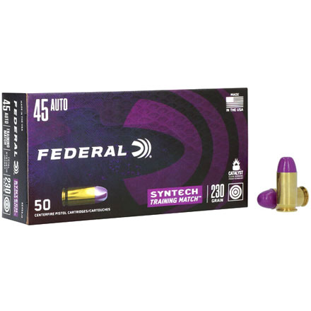 Federal Syntech 45 ACP 320 GrainTraining Match 50 Rounds