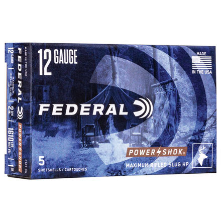 12 Gauge 2-3/4" 1 Oz Hollow Point Rifled Slug 5 Rounds