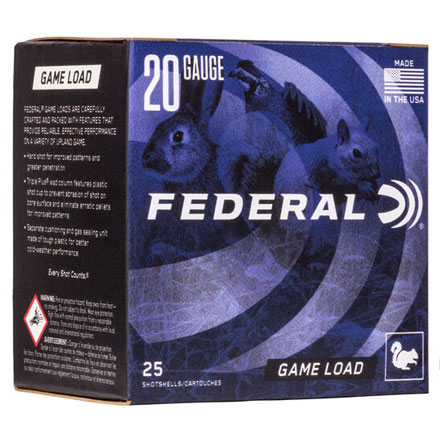 20 Gauge 2-3/4" 7/8 Oz Game-Shok Game Load #8 Shot 25 Rounds