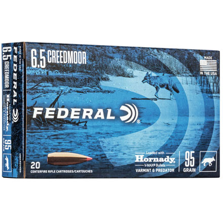6.5 Creedmoor 95 Grain Hornady V-Max 20 Rounds