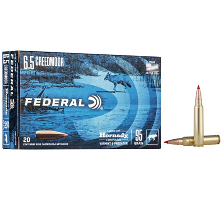 6.5 Creedmoor 95 Grain Hornady V-Max 20 Rounds