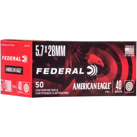 American Eagle 5.7 x 28 mm 40 Grain Full Metal Jacket  50 Rounds