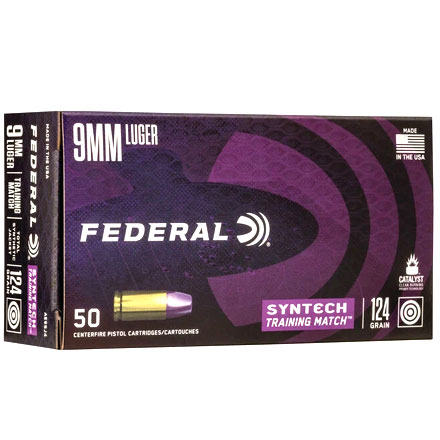 9mm Luger 124 Grain Syntech Training Match TSJ 50 Rounds