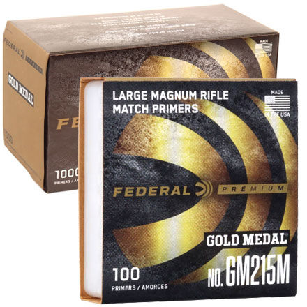 Federal Premium #GM215M Gold Medal Match Large Rifle Primers 1000 Count