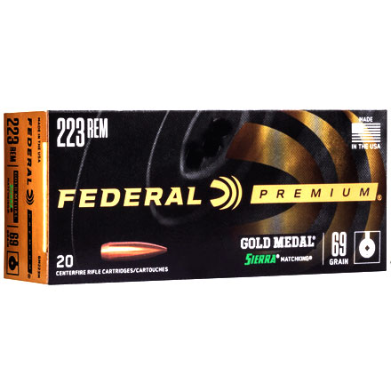 223 Remington 69 Grain Sierra Match King Hollow Point Boat Tail 20 Rounds