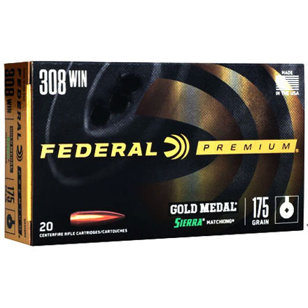 308 Winchester 175 Grain Sierra Match King Hollow Point Boat Tail 20 Rounds