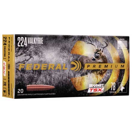 224 Valkyrie 78 Grain Barnes TSX 20 Rounds