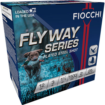 Fiocchi Flyway Waterfowl 12 Gauge 3 Inch 1 1/8 Ounce #2 Steel Shot 25 Rounds