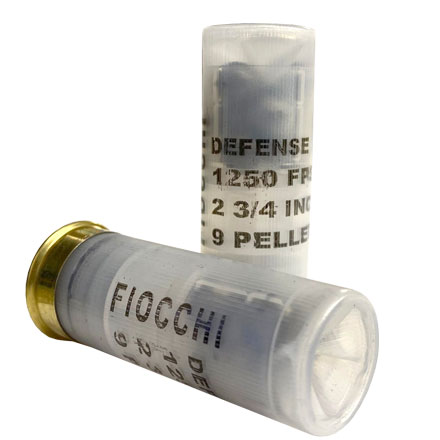 Fiocchi Defense Dynamics 12 Gauge 2 -3/4" Home Defense Buckshot 9 Pellets 25 Rounds