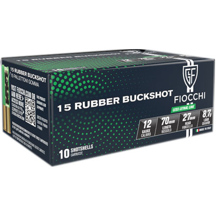 Fiocchi 12 Gauge 2 3/4" 15 Pellets Rubber Buck 10 Rounds