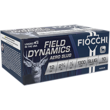 Fiocchi 12 Gauge 2 3/4" 7/8oz Aero Slug Low Recoil 10 Rounds