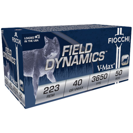 Fiocchi 223 Remington 40 Grain VMAX 3650 FPS 50 Rounds