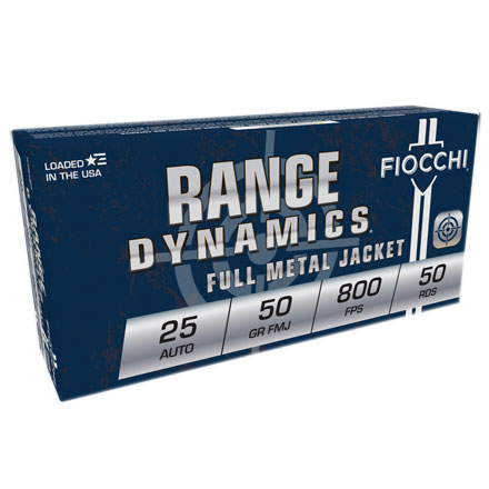 Fiocchi 25 Auto 50 Grain Full Metal Jacket 50 Rounds