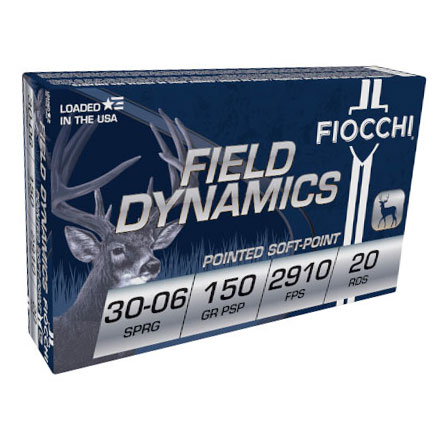 Fiocchi 30-06 Springfield 150 Grain PSP 20 Rounds 2910 fps