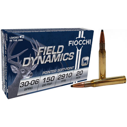 Fiocchi 30-06 Springfield 150 Grain PSP 20 Rounds 2910 fps