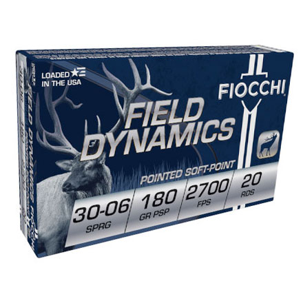 Fiocchi 30-06 Springfield 180 Grain PSP 20 Rounds 2700 fps
