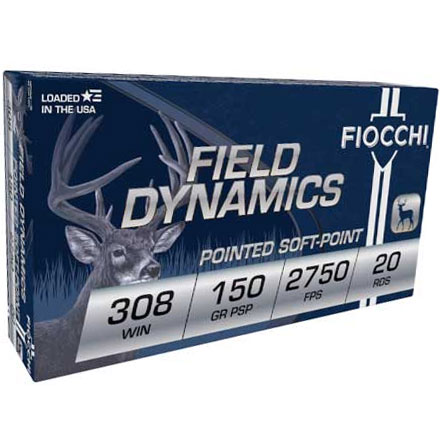 Fiocchi 308 Winchester 150 Grain PSP 2750 FPS 20 Rounds