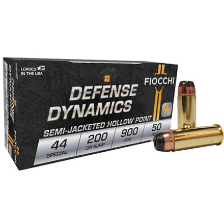 Fiocchi 44 Special 200 Grain Semi Jacketed Hollow Point 900 FPS 50 Rounds