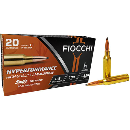 Fiocchi Hyperformance 6.5 Creedmoor 130 Grain Scirocco 20 Rounds