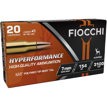 Fiocchi Hyperformance 7mm Remington Magnum 154 Grain SST 20 Rounds