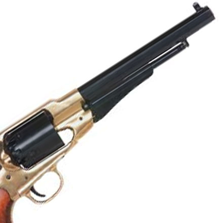 1858 Remington New Army Black Powder Revolver 44 Caliber Brass Frame Walnut Grip 8 Inch Barrel