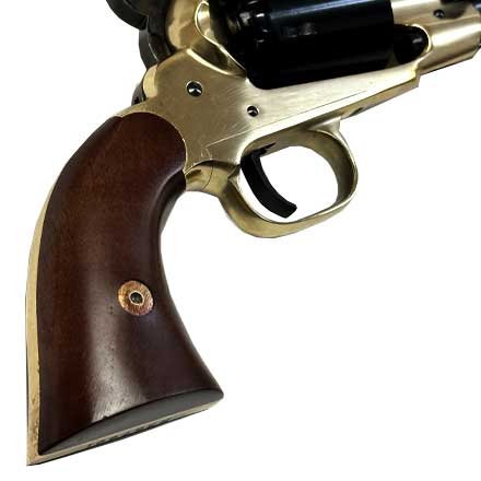 1858 Remington New Army Black Powder Revolver 44 Caliber Brass Frame Walnut Grip 8 Inch Barrel