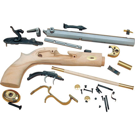 Percussion Trapper Pistol Kit 50 Caliber 9.75 Inch Octagonal Barrel 1:20 Twist Double Set Triggers