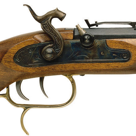 Percussion Trapper Pistol 50 Caliber 9.75 Inch Blued Octagonal Barrel 1:20 Twist Double Set Triggers