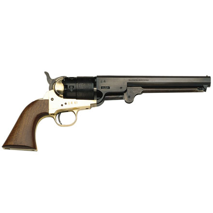 1851 Navy Black Powder Revolver 44 Caliber Brass Frame Walnut Grip 7.5 Inch Octagonal Barrel